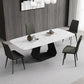 Rectangular Sintered Stone Dining Table Modern Dining Table with Metal Base White Without Chairs Clearhalo 'Dining Tables & Seating' 'Dining Tables' 'dining_table' 'furn' 'furn_dining_table' 'Furniture' 'Kitchen & Dining Furniture' 5996613