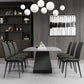 Rectangular Sintered Stone Dining Table Modern Dining Table with Metal Base Gray 63"L x 31.5"W x 29.5"H Without Chairs Clearhalo 'Dining Tables & Seating' 'Dining Tables' 'dining_table' 'furn' 'furn_dining_table' 'Furniture' 'Kitchen & Dining Furniture' 5996614
