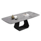 Rectangular Sintered Stone Dining Table Modern Dining Table with Metal Base Gray 70.9"L x 35.4"W x 29.5"H Without Chairs Clearhalo 'Dining Tables & Seating' 'Dining Tables' 'dining_table' 'furn' 'furn_dining_table' 'Furniture' 'Kitchen & Dining Furniture' 5996615