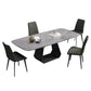 Rectangular Sintered Stone Dining Table Modern Dining Table with Metal Base Clearhalo 'Dining Tables & Seating' 'Dining Tables' 'dining_table' 'furn' 'furn_dining_table' 'Furniture' 'Kitchen & Dining Furniture' 5996620