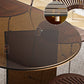 Glass Top Dining Table Oval Dining Table with Double Pedestal