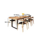 Table à manger en bois massif Table rectangulaire industrielle avec base luge