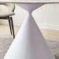 Round Stone Dining Table Modern Pedestal Dining Table in White and Black