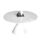 Round Stone Dining Table Modern Pedestal Dining Table in White and Black