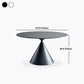 Round Stone Dining Table Modern Pedestal Dining Table in White and Black