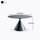 Round Stone Dining Table Modern Pedestal Dining Table in White and Black