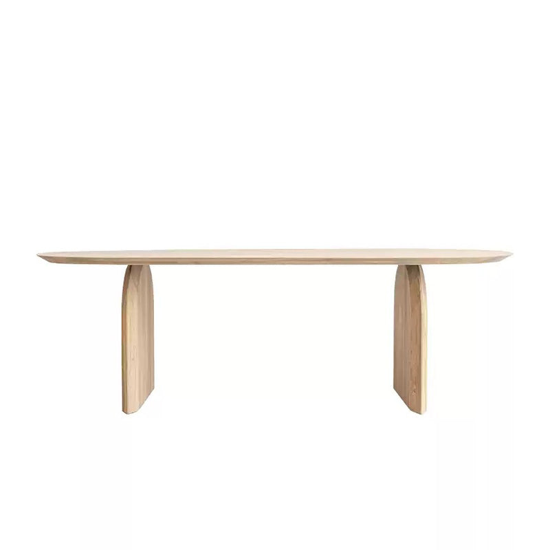 Solid Wood Dining Table Contemporary Oval Dining Table with Sled Base