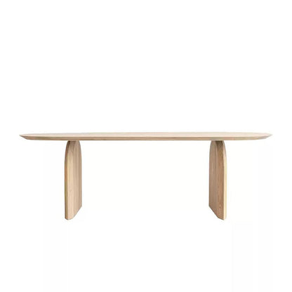 Solid Wood Dining Table Contemporary Oval Dining Table with Sled Base
