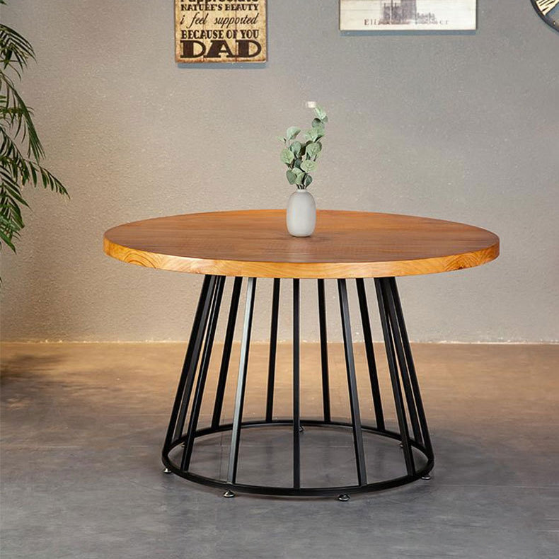 Solid Wood Dining Table Contemporary Round Dining Table with Pedestal Base