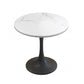 Traditionele luxe eettafel Stenen eettafel met metalen onderstel