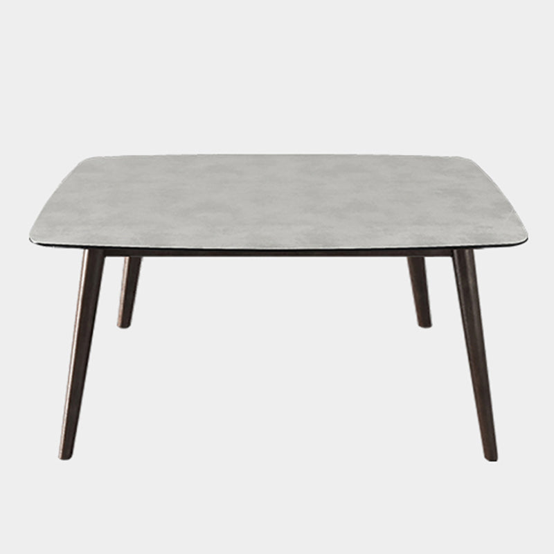 Mid-Century Modern Dining Table Rectangle Stone Top Dining Table with 4 Legs Gray Without Chairs Clearhalo 'Dining Tables & Seating' 'Dining Tables' 'dining_table' 'furn' 'furn_dining_table' 'Furniture' 'Kitchen & Dining Furniture' 5996910