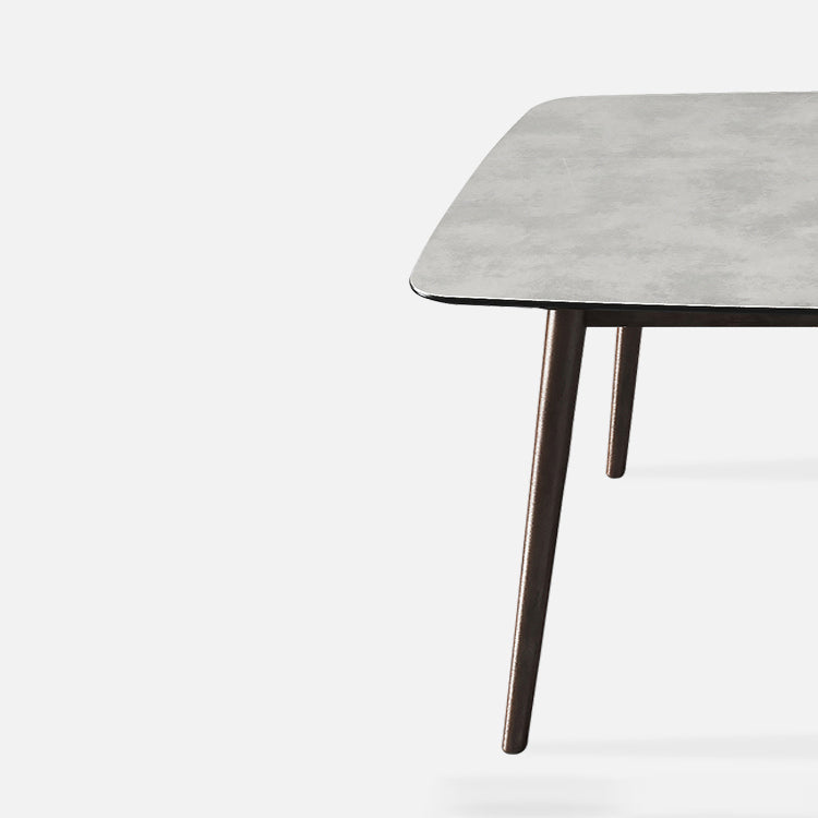 Mid-Century Modern Dining Table Rectangle Stone Top Dining Table with 4 Legs Clearhalo 'Dining Tables & Seating' 'Dining Tables' 'dining_table' 'furn' 'furn_dining_table' 'Furniture' 'Kitchen & Dining Furniture' 5996913