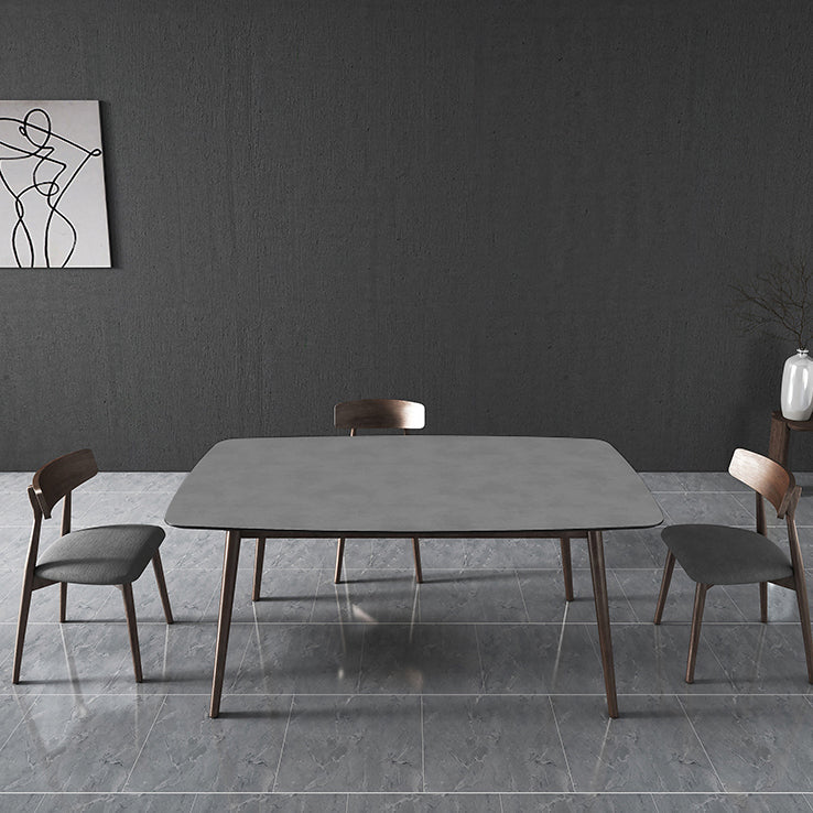 Mid-Century Modern Dining Table Rectangle Stone Top Dining Table with 4 Legs Clearhalo 'Dining Tables & Seating' 'Dining Tables' 'dining_table' 'furn' 'furn_dining_table' 'Furniture' 'Kitchen & Dining Furniture' 5996916