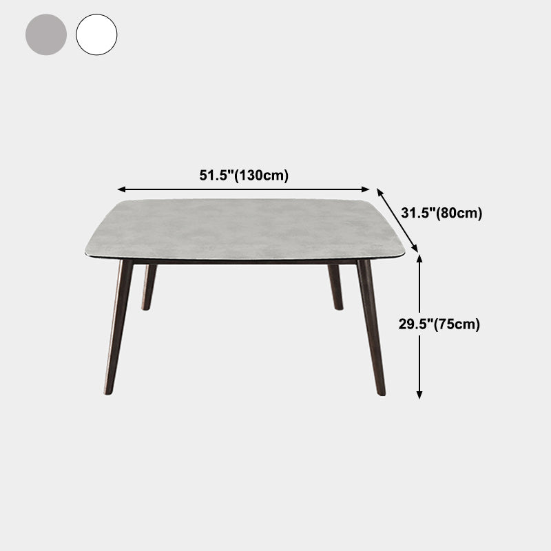 Mid-Century Modern Dining Table Rectangle Stone Top Dining Table with 4 Legs Clearhalo 'Dining Tables & Seating' 'Dining Tables' 'dining_table' 'furn' 'furn_dining_table' 'Furniture' 'Kitchen & Dining Furniture' 5996918
