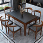 Stone Top Table Contemporary Rectangle Dining Table with 4 Legs
