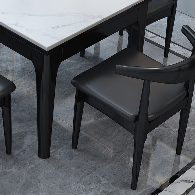 Stone Top Table Contemporary Rectangle Dining Table with 4 Legs