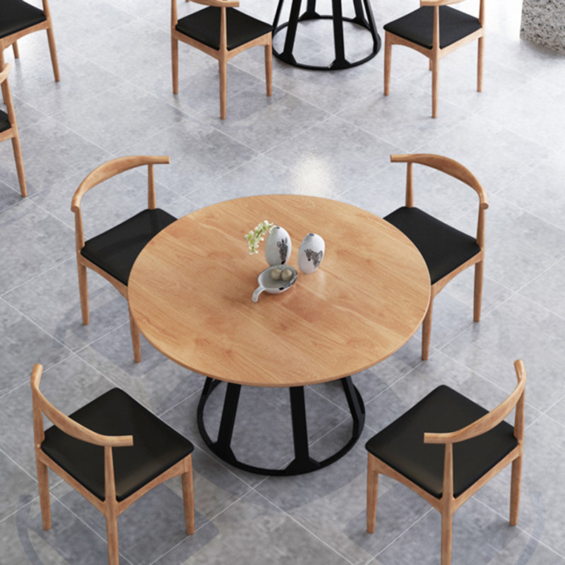Round Dining Table Contemporary Dining Table with Pedestal for Dining Room Wood 47.2"L x 47.2"W x 29.5"H Without Chairs Clearhalo 'Dining Tables & Seating' 'Dining Tables' 'dining_table' 'furn' 'furn_dining_table' 'Furniture' 'Kitchen & Dining Furniture' 5996957