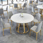 Round Dining Table Contemporary Dining Table with Pedestal for Dining Room Stone Without Chairs Clearhalo 'Dining Tables & Seating' 'Dining Tables' 'dining_table' 'furn' 'furn_dining_table' 'Furniture' 'Kitchen & Dining Furniture' 5996958