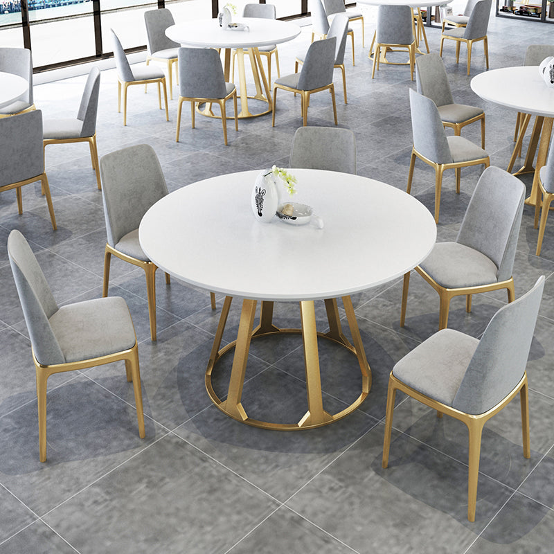 Round Dining Table Contemporary Dining Table with Pedestal for Dining Room Stone Without Chairs Clearhalo 'Dining Tables & Seating' 'Dining Tables' 'dining_table' 'furn' 'furn_dining_table' 'Furniture' 'Kitchen & Dining Furniture' 5996958