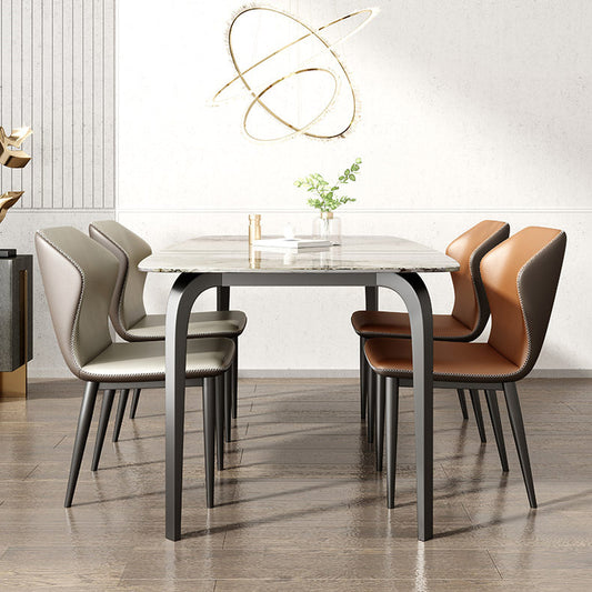 Rechteck Esstisch Industrieller Esstisch mit schwarzem Rahmen