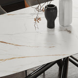 Rectangle Dining Table Industrial Stone Table in White for Dining Room Clearhalo 'Dining Tables & Seating' 'Dining Tables' 'dining_table' 'furn' 'furn_dining_table' 'Furniture' 'Kitchen & Dining Furniture' 5997037