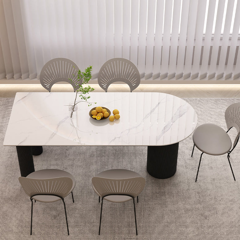 Eigentijdse eettafel stenen top eettafel met 3 poten
