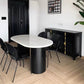 Oval Dining Table Contemporary Dining Table with Sled Base in Black Clearhalo 'Dining Tables & Seating' 'Dining Tables' 'dining_table' 'furn' 'furn_dining_table' 'Furniture' 'Kitchen & Dining Furniture' 5997084