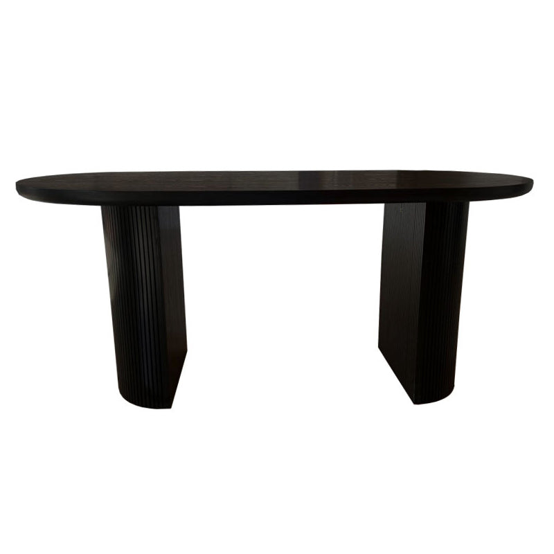 Oval Dining Table Contemporary Dining Table with Sled Base in Black Clearhalo 'Dining Tables & Seating' 'Dining Tables' 'dining_table' 'furn' 'furn_dining_table' 'Furniture' 'Kitchen & Dining Furniture' 5997086