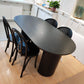 Oval Dining Table Contemporary Dining Table with Sled Base in Black Clearhalo 'Dining Tables & Seating' 'Dining Tables' 'dining_table' 'furn' 'furn_dining_table' 'Furniture' 'Kitchen & Dining Furniture' 5997092