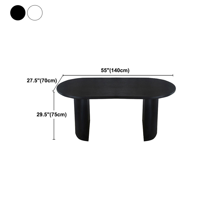 Oval Dining Table Contemporary Dining Table with Sled Base in Black Clearhalo 'Dining Tables & Seating' 'Dining Tables' 'dining_table' 'furn' 'furn_dining_table' 'Furniture' 'Kitchen & Dining Furniture' 5997094