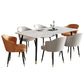 Rectangle Stone Dining Table Contemporary Dining Table with 4 Legs in Black
