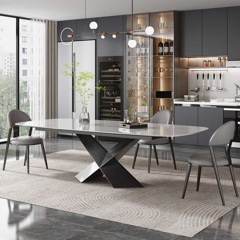 Rectangle Dining Table Sintered Stone Dining Table for Dining Room Black Without Chairs Clearhalo 'Dining Tables & Seating' 'Dining Tables' 'dining_table' 'furn' 'furn_dining_table' 'Furniture' 'Kitchen & Dining Furniture' 5997124