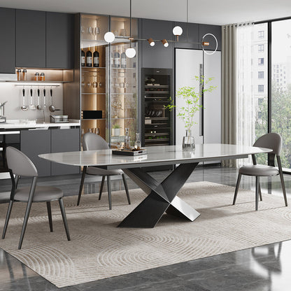 Rectangle Dining Table Sintered Stone Dining Table for Dining Room Black 55.1"L x 31.5"W x 29.5"H Without Chairs Clearhalo 'Dining Tables & Seating' 'Dining Tables' 'dining_table' 'furn' 'furn_dining_table' 'Furniture' 'Kitchen & Dining Furniture' 5997126