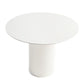 Round Dining Table Modern Black-white Furniture with Pedestal Base for Home