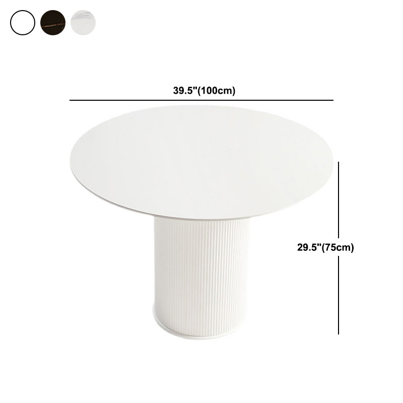 Round Dining Table Modern Black-white Furniture with Pedestal Base for Home