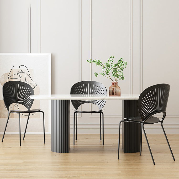 Double Pedestal Dining Table Oval Dining Room Table for Kitchen