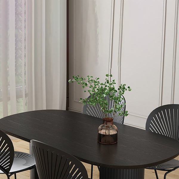 Double Pedestal Dining Table Oval Dining Room Table for Kitchen