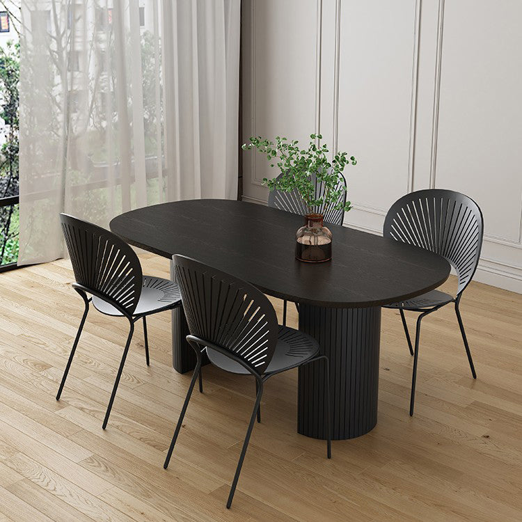 Double Pedestal Dining Table Oval Dining Room Table for Kitchen