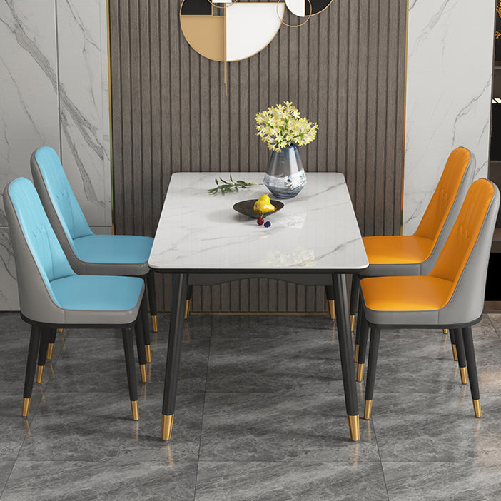 Table à manger rectangle 4 jambes table à manger avec base en bois massif