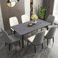 Rectangle Dining Table 4 Legs Dining Table with Solid Wood Base