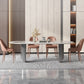 Stone Dining Table Traditional Luxury Dining Table with Double Pedestal Clearhalo 'Dining Tables & Seating' 'Dining Tables' 'dining_table' 'furn' 'furn_dining_table' 'Furniture' 'Kitchen & Dining Furniture' 5997290