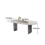 Stone Dining Table Traditional Luxury Dining Table with Double Pedestal Clearhalo 'Dining Tables & Seating' 'Dining Tables' 'dining_table' 'furn' 'furn_dining_table' 'Furniture' 'Kitchen & Dining Furniture' 5997298