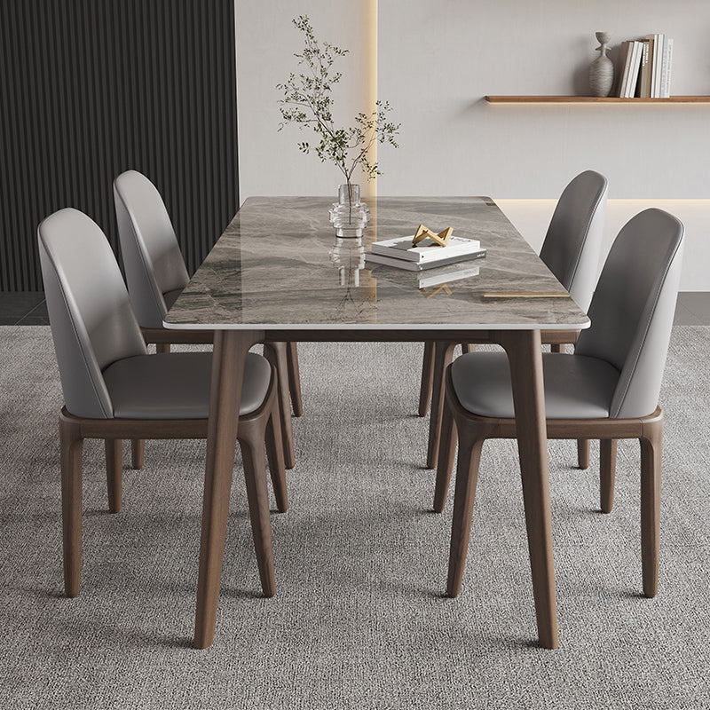 Tavolo da pranzo in pietra rettangolo in legno solido 4 gambe tavolo da pranzo per cucina