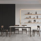 Rectangle Stone Dining Table Solid Wood 4 Legs Dining Table for Kitchen