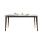Rectangle Stone Dining Table Solid Wood 4 Legs Dining Table for Kitchen