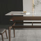 Rectangle Stone Dining Table Solid Wood 4 Legs Dining Table for Kitchen