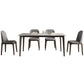 Rectangle Stone Dining Table Solid Wood 4 Legs Dining Table for Kitchen