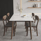 Rectangle Stone Dining Table Solid Wood 4 Legs Dining Table for Kitchen