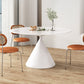 Round Dining Table Stone Dining Table in Black and White with Pedestal