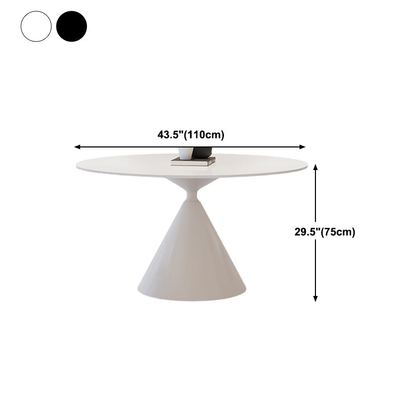 Runder Esstischstein Esstisch in Schwarz und Weiß mit Sockel